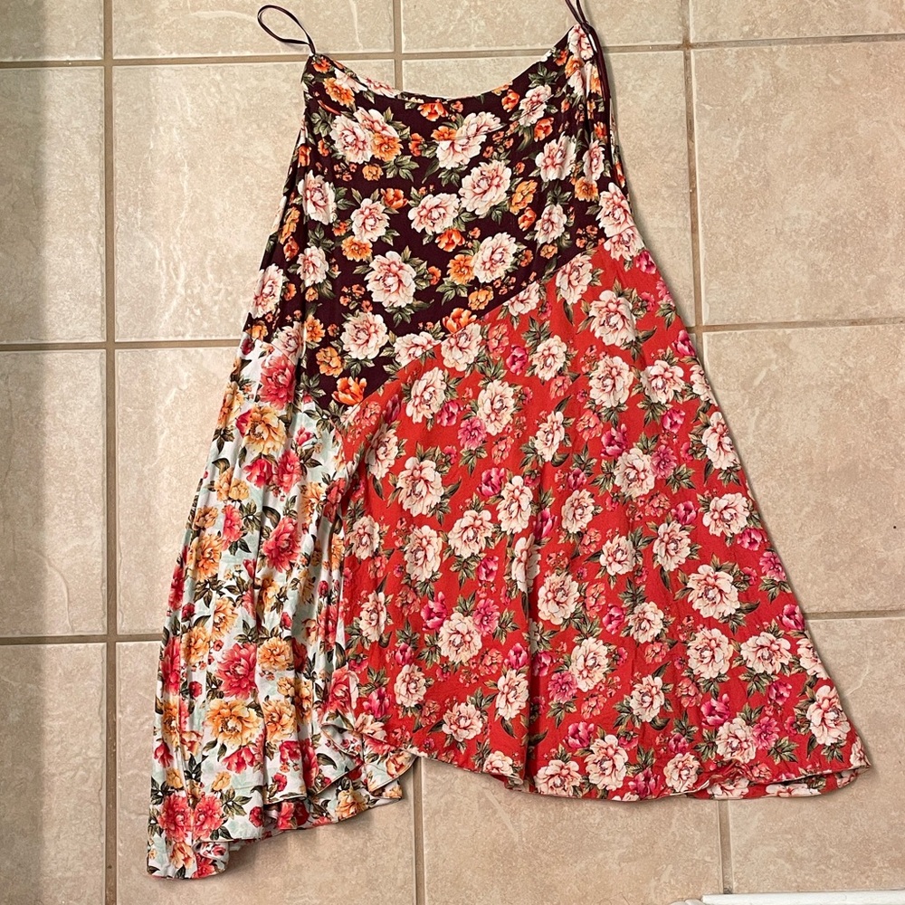 Anthropologie Floral Patchwork Asymmetrical Skirt